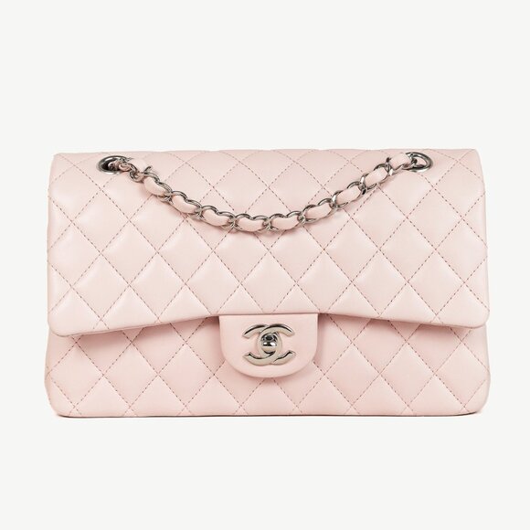 Chanel 18S Light Pink Lambskin Quilted Classic Medium Double Flap - Picture 1 of 16